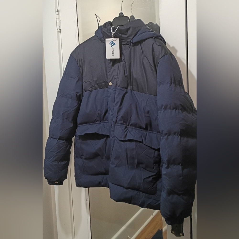 Navy Blue Puffer Jacket